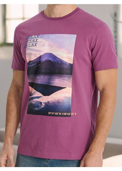 Sinsay - Koszulka z nadrukiem - fioletowy ze sklepu Sinsay w kategorii T-shirty męskie - zdjęcie 184904653
