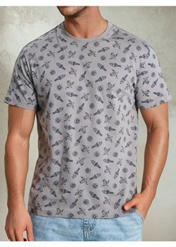 Sinsay - Koszulka z nadrukiem allover - szary ze sklepu Sinsay w kategorii T-shirty męskie - zdjęcie 184904664