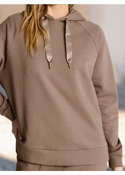 Sinsay - Bluza hoodie z ozdobną tasiemką - brązowy ze sklepu Sinsay w kategorii Bluzy damskie - zdjęcie 184905313