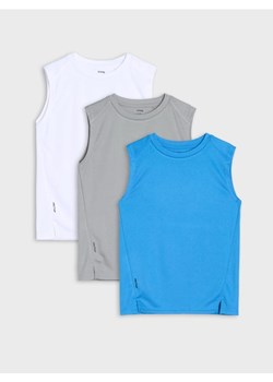 Sinsay - Koszulki sportowe bez rękawów 3 pack Active - błękitny ze sklepu Sinsay w kategorii T-shirty chłopięce - zdjęcie 184905470