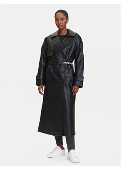 Karl Lagerfeld Jeans Płaszcz przejściowy A3W15047 Czarny Relaxed Fit ze sklepu MODIVO w kategorii Płaszcze damskie - zdjęcie 184906061