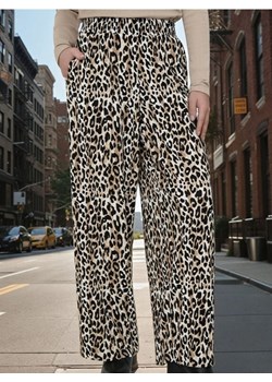Sinsay - Spodnie wide leg w panterkę - wielobarwny ze sklepu Sinsay w kategorii Spodnie damskie - zdjęcie 184915101