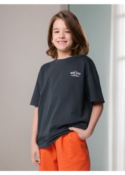 Sinsay - Koszulka oversize ze zwierzęcym nadrukiem na plecach - szary ze sklepu Sinsay w kategorii T-shirty chłopięce - zdjęcie 184915150