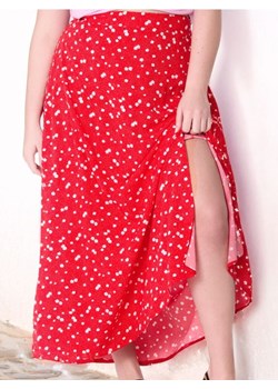 Sinsay - Spódnica midi w kwiaty PLUS SIZE - czerwony ze sklepu Sinsay w kategorii Spódnice - zdjęcie 184915171
