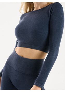 Sinsay - Crop top z długim rękawem - granatowy ze sklepu Sinsay w kategorii Bluzki damskie - zdjęcie 184915224