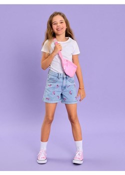 Sinsay - Szorty jeansowe z haftowanym flamingiem - niebieski - id: 865DR-05J - marki Sinsay - 184915873 Sinsay - Szorty jeansowe z haftowanym flamingiem - niebieski ze sklepu Sinsay w kategorii Spodenki dziewczęce - zdjęcie 184915873