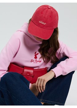 Sinsay - Czapka z daszkiem i napisem - czerwony ze sklepu Sinsay w kategorii Czapki z daszkiem damskie - zdjęcie 184915904