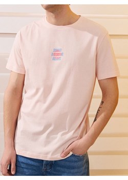 Sinsay - Bawełniana koszulka - różowy ze sklepu Sinsay w kategorii T-shirty męskie - zdjęcie 184915950