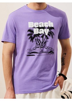 Sinsay - Koszulka z letnim motywem - fioletowy ze sklepu Sinsay w kategorii T-shirty męskie - zdjęcie 184915972