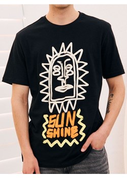 Sinsay - Koszulka z nadrukiem - czarny ze sklepu Sinsay w kategorii T-shirty męskie - zdjęcie 184915973