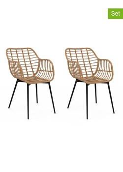 IDOMYA Essentials Fotele (2 szt.) "Cuba" w kolorze czarno-jasnobrązowym - 51 x 80 cm - id: 16708528 - marki Idomya Essentials - 184917604 IDOMYA Essentials Fotele (2 szt.) "Cuba" w kolorze czarno-jasnobrązowym - 51 x 80 cm ze sklepu Limango Polska w kategorii Pufy i siedziska - zdjęcie 184917604