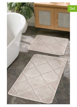 Colourful Cotton Dywaniki łazienkowe (2 szt.) "Cizgili" w kolorze beżowym ze sklepu Limango Polska w kategorii Akcesoria łazienkowe - zdjęcie 184917711