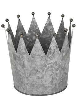 POSIWIO Donica ogrodowa &quot;Korona&quot; w kolorze srebrnym - wys. 22 x Ø 23 cm ze sklepu Limango Polska w kategorii Doniczki i osłonki - zdjęcie 184917723