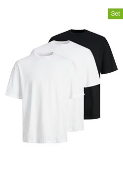 Jack &amp; Jones Koszulki (3 szt.) w kolorze białym i czarnym ze sklepu Limango Polska w kategorii T-shirty męskie - zdjęcie 184918374