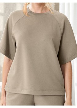 Sinsay - Bluza z krótkim rękawem soft touch - beżowy ze sklepu Sinsay w kategorii Bluzy damskie - zdjęcie 184923731