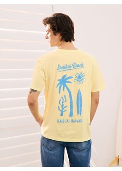 Sinsay - Koszulka z nadrukiem na plecach - żółty ze sklepu Sinsay w kategorii T-shirty męskie - zdjęcie 184923872
