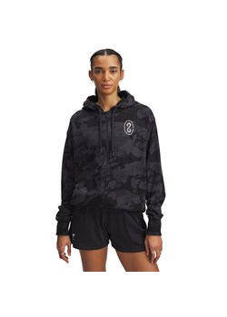 Damska bluza dresowa rozpinana z kapturem Under Armour Project Rock Terry Full Zip - czarna ze sklepu Sportstylestory.com w kategorii Bluzy damskie - zdjęcie 184924560