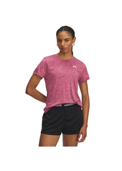 Damska koszulka treningowa Under Armour Tech Twist - różowa ze sklepu Sportstylestory.com w kategorii Bluzki damskie - zdjęcie 184924692