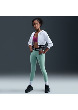 Dziewczęce legginsy ze średnim stanem Nike Pro - Zieleń ze sklepu Nike poland w kategorii Spodnie damskie - zdjęcie 184925384