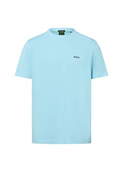 BOSS Green Koszulka męska - Tee Mężczyźni Bawełna jasnoniebieski jednolity ze sklepu vangraaf w kategorii T-shirty męskie - zdjęcie 184928931