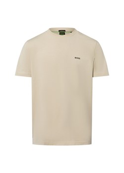 BOSS Green Koszulka męska - Tee Mężczyźni Bawełna beżowy jednolity ze sklepu vangraaf w kategorii T-shirty męskie - zdjęcie 184928933
