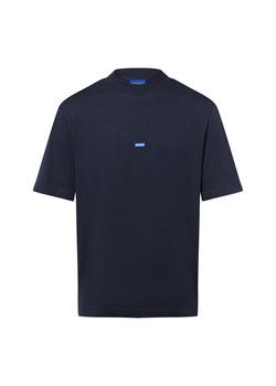 HUGO BLUE Koszulka męska - Nieros Mężczyźni Bawełna granatowy jednolity ze sklepu vangraaf w kategorii T-shirty męskie - zdjęcie 184928942