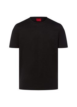 HUGO Koszulka męska - Dimerstee Mężczyźni Bawełna czarny jednolity ze sklepu vangraaf w kategorii T-shirty męskie - zdjęcie 184928950