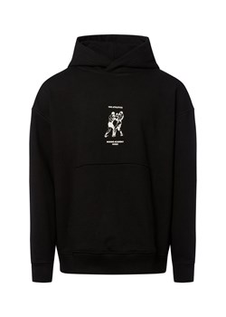 HUGO Męski sweter z kapturem - Duwrestie Mężczyźni Materiał dresowy czarny jednolity ze sklepu vangraaf w kategorii Bluzy męskie - zdjęcie 184928952