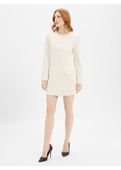 Armani Exchange Sukienka damska shift Kobiety écru jednolity ze sklepu vangraaf w kategorii Sukienki - zdjęcie 184929034
