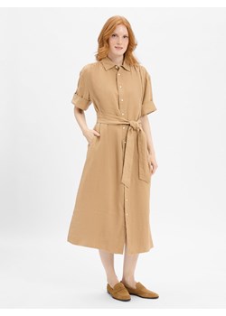 Polo Ralph Lauren Lniana sukienka damska Kobiety len wielbłądzi jednolity ze sklepu vangraaf w kategorii Sukienki - zdjęcie 184929040