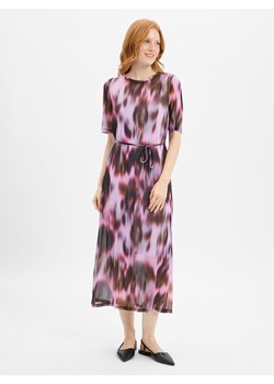 Nümph Siateczkowa sukienka damska - Nuliana Kobiety bzowy wzorzysty ze sklepu vangraaf w kategorii Sukienki - zdjęcie 184929050
