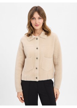 Rino & Pelle Kardigan damski Kobiety Sztuczne włókno beżowy jednolity ze sklepu vangraaf w kategorii Swetry damskie - zdjęcie 184929112