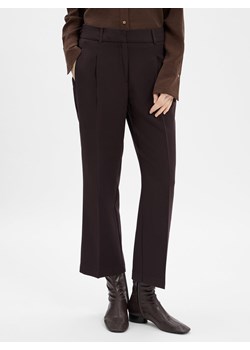Opus Damskie spodnie plisowane - Meeri city Kobiety czekoladowy jednolity ze sklepu vangraaf w kategorii Spodnie damskie - zdjęcie 184929124
