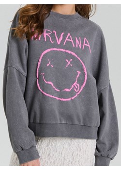 Sinsay - Bluza z nadrukiem Nirvana - szary ze sklepu Sinsay w kategorii Bluzy damskie - zdjęcie 184934304