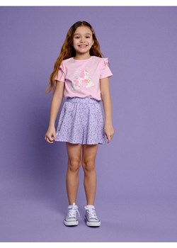 Sinsay - Koszulka z ozdobnymi falbanami - różowy ze sklepu Sinsay w kategorii Bluzki dziewczęce - zdjęcie 184940813