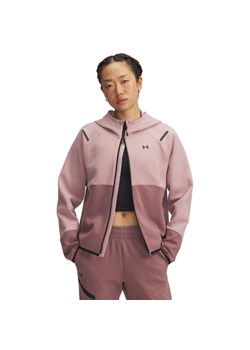 Damska bluza treningowa rozpinana z kapturem Under Armour Unstoppable Fleece FZ - różowa ze sklepu Sportstylestory.com w kategorii Bluzy damskie - zdjęcie 184941242