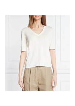 Weekend MaxMara Lniany t-shirt BRUNATE | Regular Fit ze sklepu Gomez Fashion Store w kategorii Bluzki damskie - zdjęcie 184944300