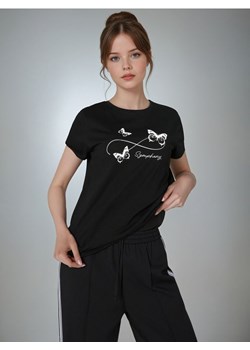 Sinsay - Koszulka z nadrukiem - czarny ze sklepu Sinsay w kategorii Bluzki damskie - zdjęcie 184949610