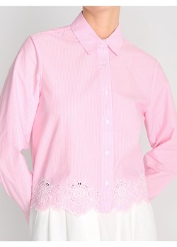 Sinsay - Koszula w paski z ażurowym dołem - różowy ze sklepu Sinsay w kategorii Koszule damskie - zdjęcie 184949644