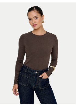 ONLY Bluzka Riley 15323159 Brązowy Slim Fit ze sklepu MODIVO w kategorii Bluzki damskie - zdjęcie 184950200