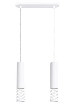 Biała dwupunktowa lampa tuba E6-D81 ze sklepu Edinos.pl w kategorii Lampy wiszące - zdjęcie 184952800