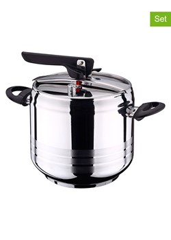 Bergner 2-częściowy zestaw "San Ignacio" w kolorze srebrno-czarnym - Ø 22 cm ze sklepu Limango Polska w kategorii Garnki - zdjęcie 184955494