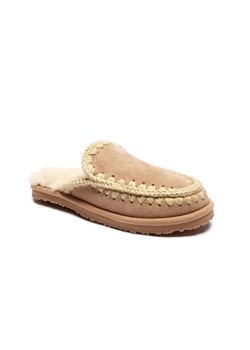 MOU Skórzane obuwie domowe FULL ESKIMO STITCH | z dodatkiem wełny ze sklepu Gomez Fashion Store w kategorii Kapcie damskie - zdjęcie 184962401