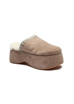 MOU Skórzane mule CHUNKY | z dodatkiem wełny ze sklepu Gomez Fashion Store w kategorii Klapki damskie - zdjęcie 184962444