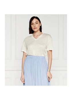 Samsøe Samsøe Lniany t-shirt saeli | Regular Fit ze sklepu Gomez Fashion Store w kategorii Bluzki damskie - zdjęcie 184970584