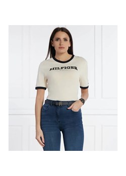 Tommy Hilfiger T-shirt MONOTYPE FLOCK | Regular Fit ze sklepu Gomez Fashion Store w kategorii Bluzki damskie - zdjęcie 184971652