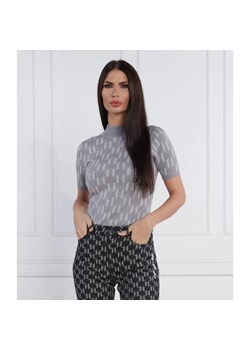 Karl Lagerfeld Bluzka Monogram | Slim Fit | z dodatkiem wełny ze sklepu Gomez Fashion Store w kategorii Bluzki damskie - zdjęcie 184971700