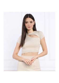 Calvin Klein Jeans Top ASYM CUT OUT KNITTED TOP | Slim Fit ze sklepu Gomez Fashion Store w kategorii Bluzki damskie - zdjęcie 184972250