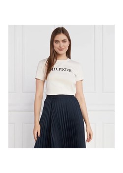 Tommy Hilfiger T-shirt MONOTYPE PRINT C-NK SS | Slim Fit ze sklepu Gomez Fashion Store w kategorii Bluzki damskie - zdjęcie 184973070
