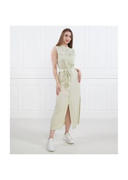 Calvin Klein Sukienka z paskiem TENCEL SLEEVELESS SHIRT DRESS | z dodatkiem lnu ze sklepu Gomez Fashion Store w kategorii Sukienki - zdjęcie 184982200